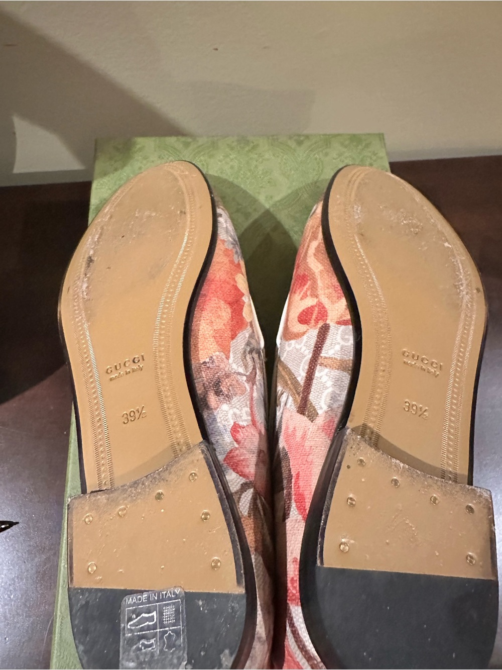 Gucci Floral GG Canvas Horsebit Loafers in Beige and Pink - Picture 4 of 5